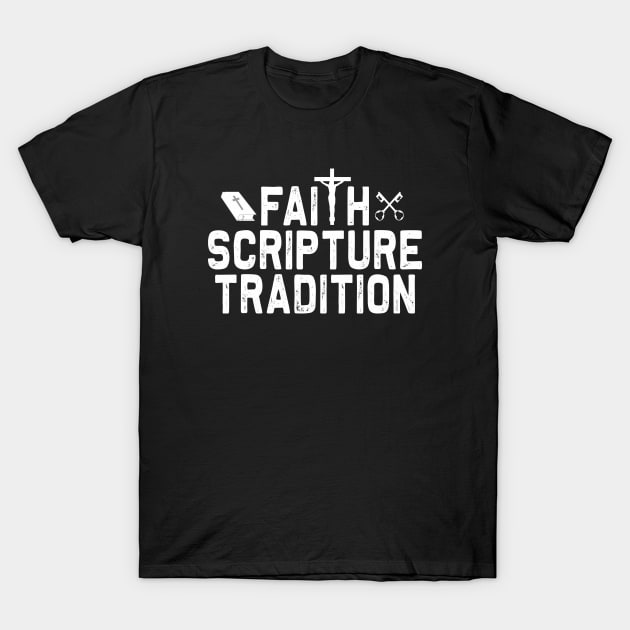 SCRIPTURE TRADITION FAITH Christian Bible-Inspired Design T-Shirt by ejsulu